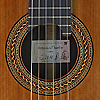Rosette and label of Antonius Muller guitar cedar, rosewood, year 2016