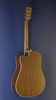 James Neligan Steelstring, Dreadnought-Form, Zeder, Mahagoni, Cutaway, sunburst, Pickup, R&uuml;ckansicht